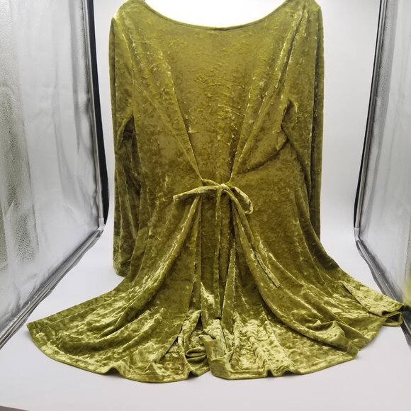 VTG Moda Int'l VS Dress Womens Green Crushed Velvet size LG - Picture 3 of 5